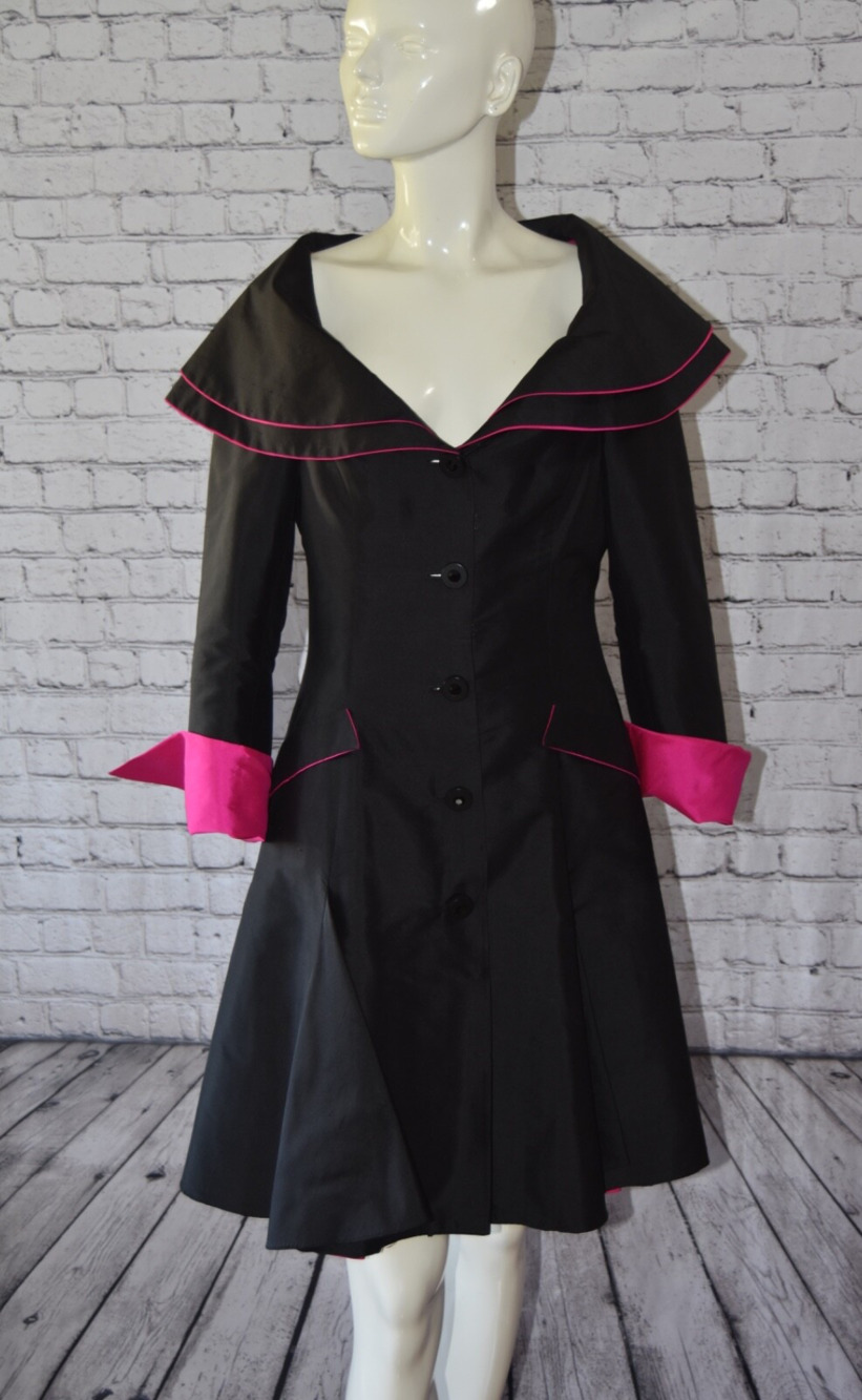 Fedor Vozianov Couture Skirted Fit & Flare Fitted Cocktail Princess Coat Dress